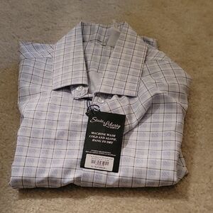 State Liberty Men's Purple And Black Grid Plaid Dress Shirt Sparrow Large